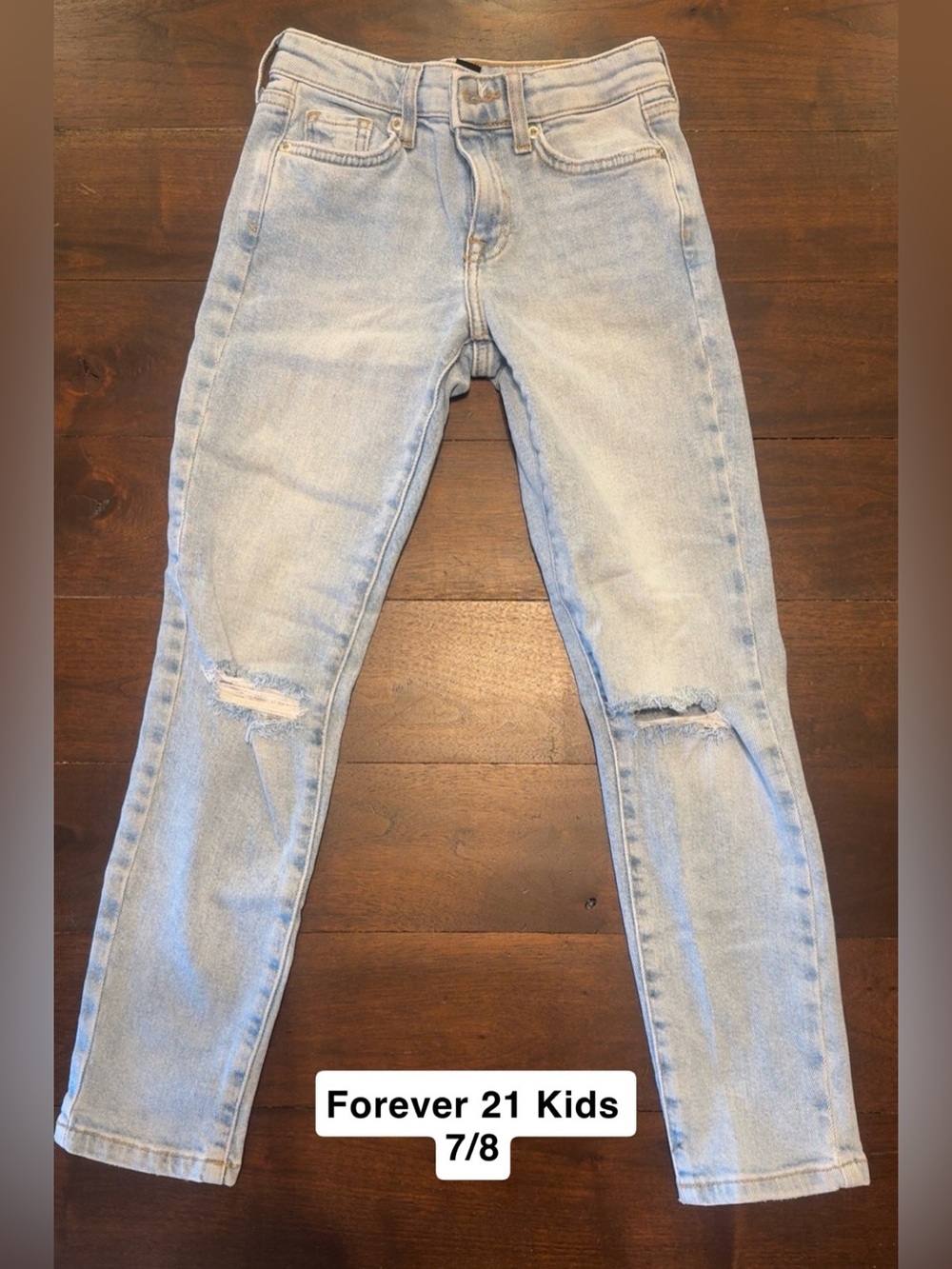 Forever 21 Light Wash Ripped Jeans